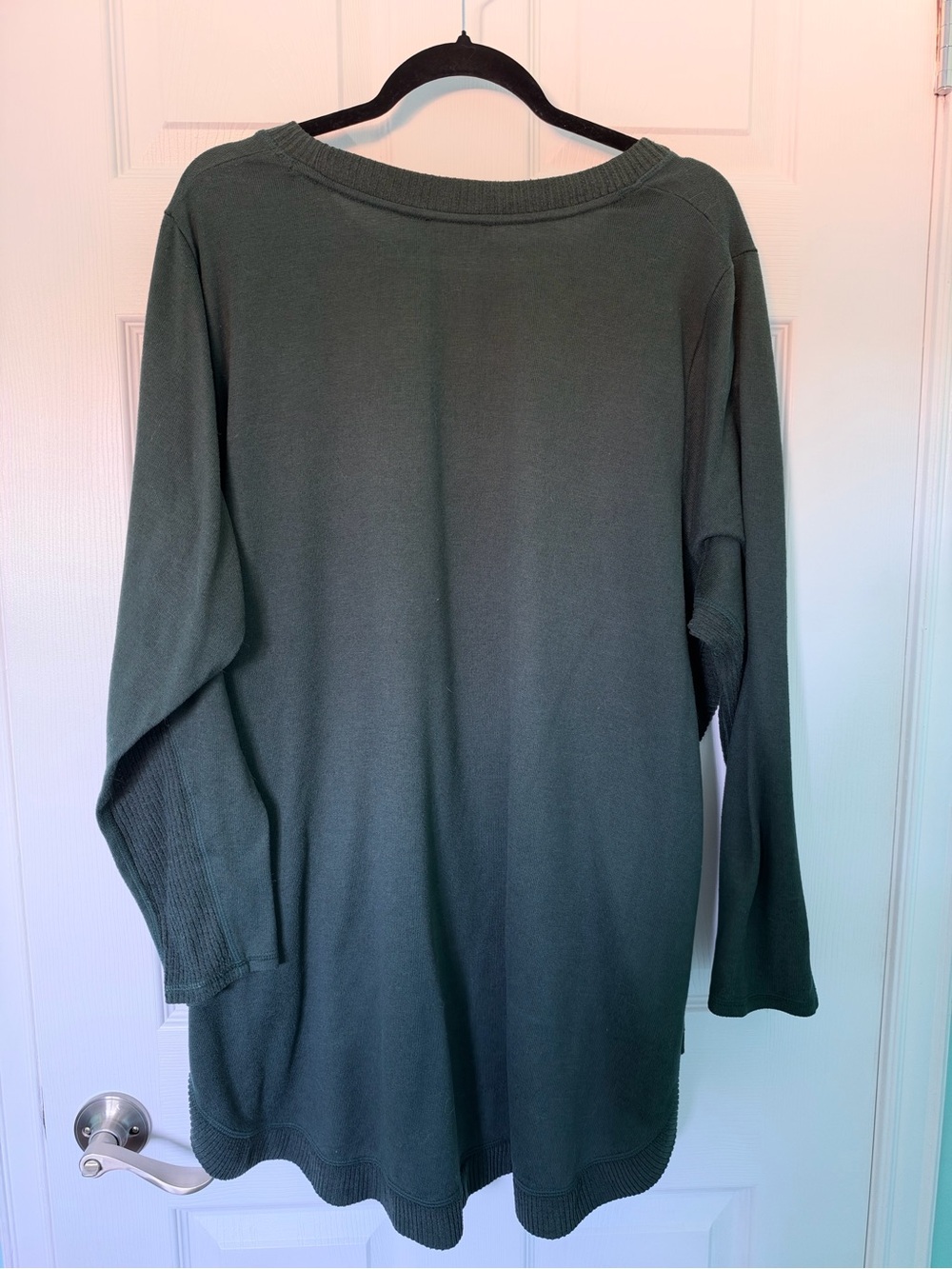 Penningtons Dark Green Ribbed Crewneck Sweatshirt Activewear - Picture 5 of 7